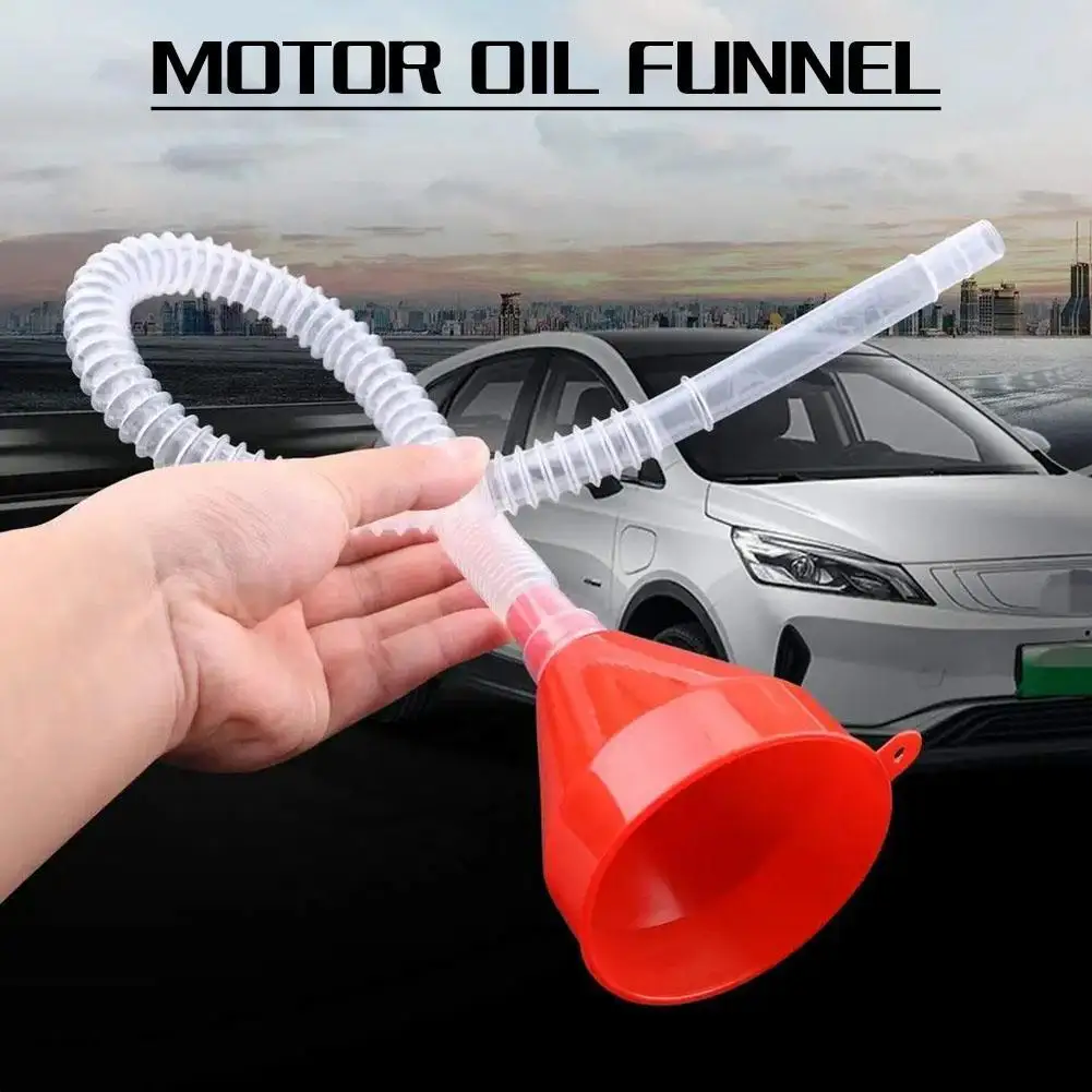 Universal Car Refueling Funnel Detachable Telescopic Engine Long Pipe Gasoline Oil Funnel Auto Motorcycle Filling Funnels