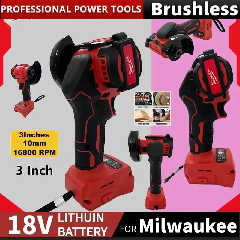 

Milwaukee аккумулятор 18 В аккумуляторная угловая шлифовальная машина 3 дюйма мини алмазная полировальная машина шлифовальные отрезные инструменты