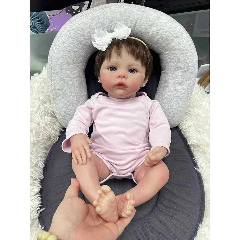 45cm Newborn Baby Size Already Finished Reborn Baby Doll Meadow Rooted Hair 3D Detailed Skin Visible Veins