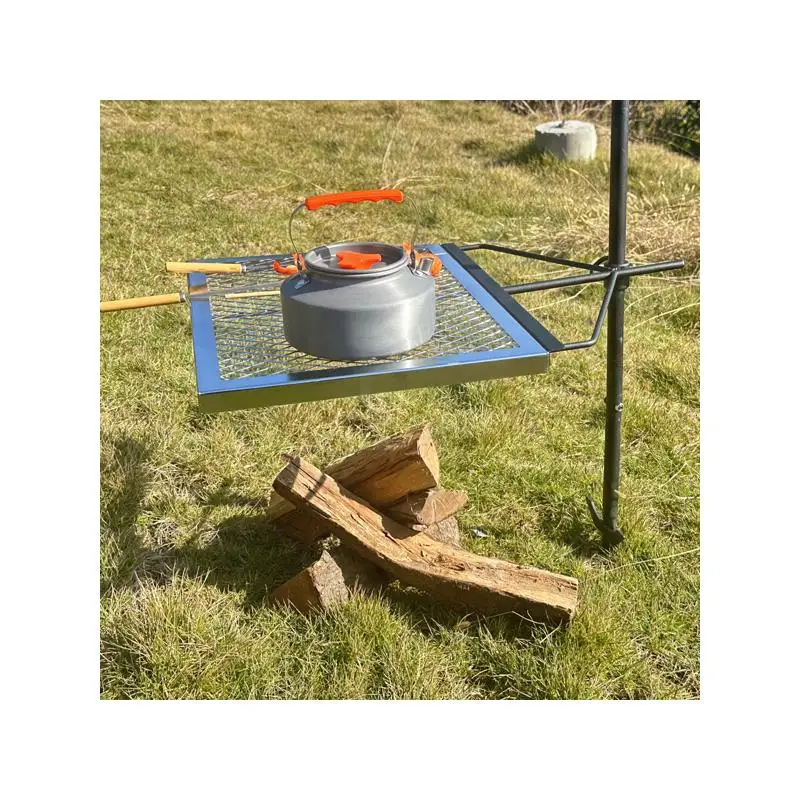 

Portable 360° Adjustable Fire Pit Grill, Heavy Duty Steel Campfire Cooking Equipment for Outdoor BBQ, Ideal for Camping and
