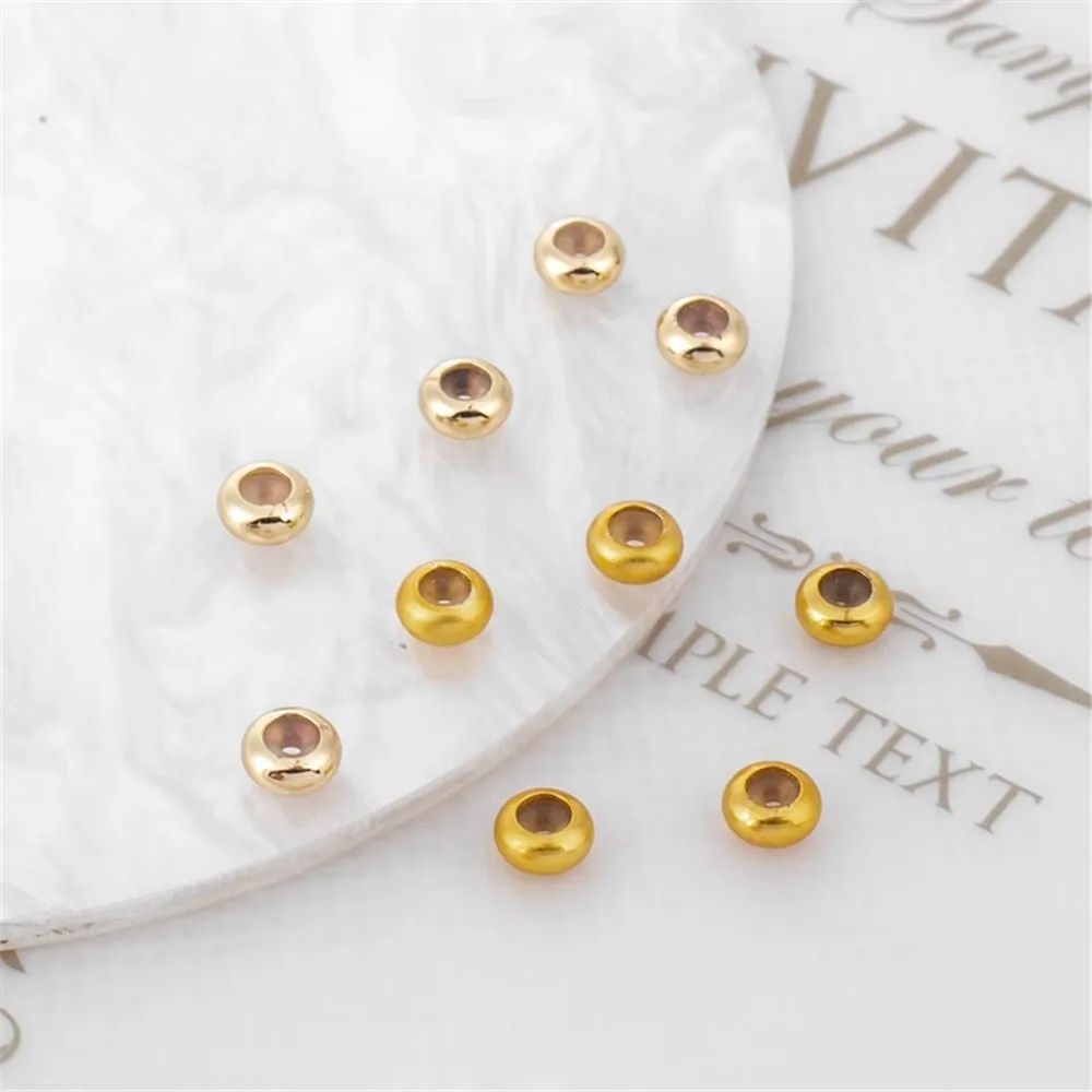 

14K Gold-coated Silicone Adjustment Bead, Positioning Chain, Pearlescent Wheel, Flat Chain, DIY Jewelry Accessories