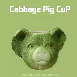 Creative Cabbage Pig Cup Funny 3D Ceramic Coffee Mugs WaterCup Home Strange Milk Juice Tea Cup Personality Boy Exquisite Gift