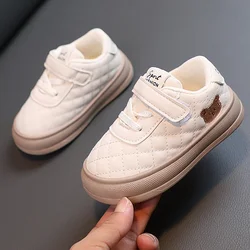 Kids' Sneakers Children Casual Sports Shoes for Boys Breathable PU Leather Kids Hook&Loop Students Girls School Running Shoes