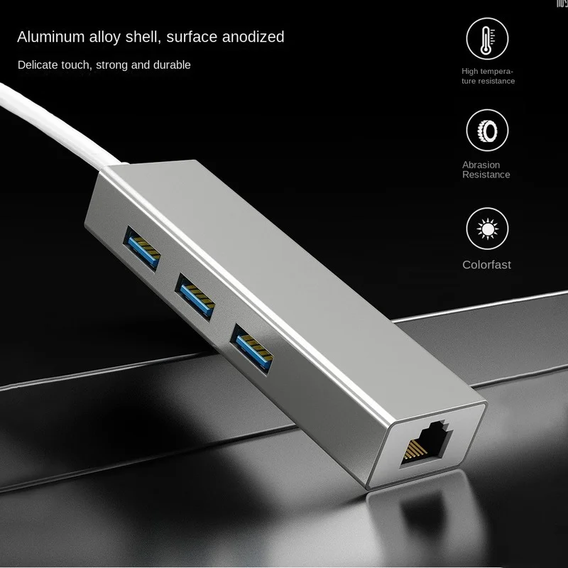 TYPE-C Ethernet con HUB USB a 3 porte 2.0 RJ45 scheda di rete Lan adattatore da USB a Ethernet per Mac IOS Android PC RTL8152 HUB USB 2.0