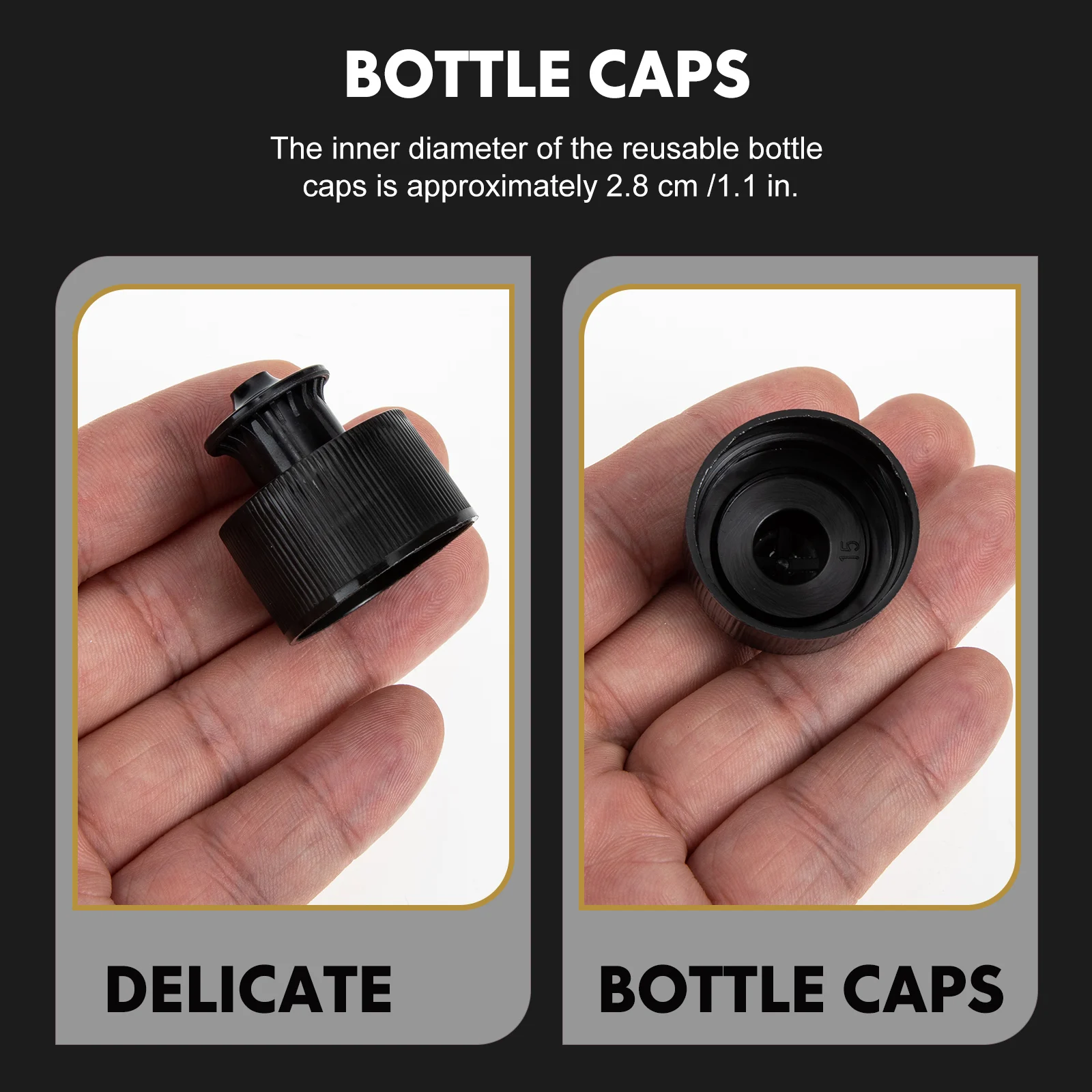 

20 Pcs Bottles Hand-pulled Mineral Sports Bottlecaps Drinking Black Fitness