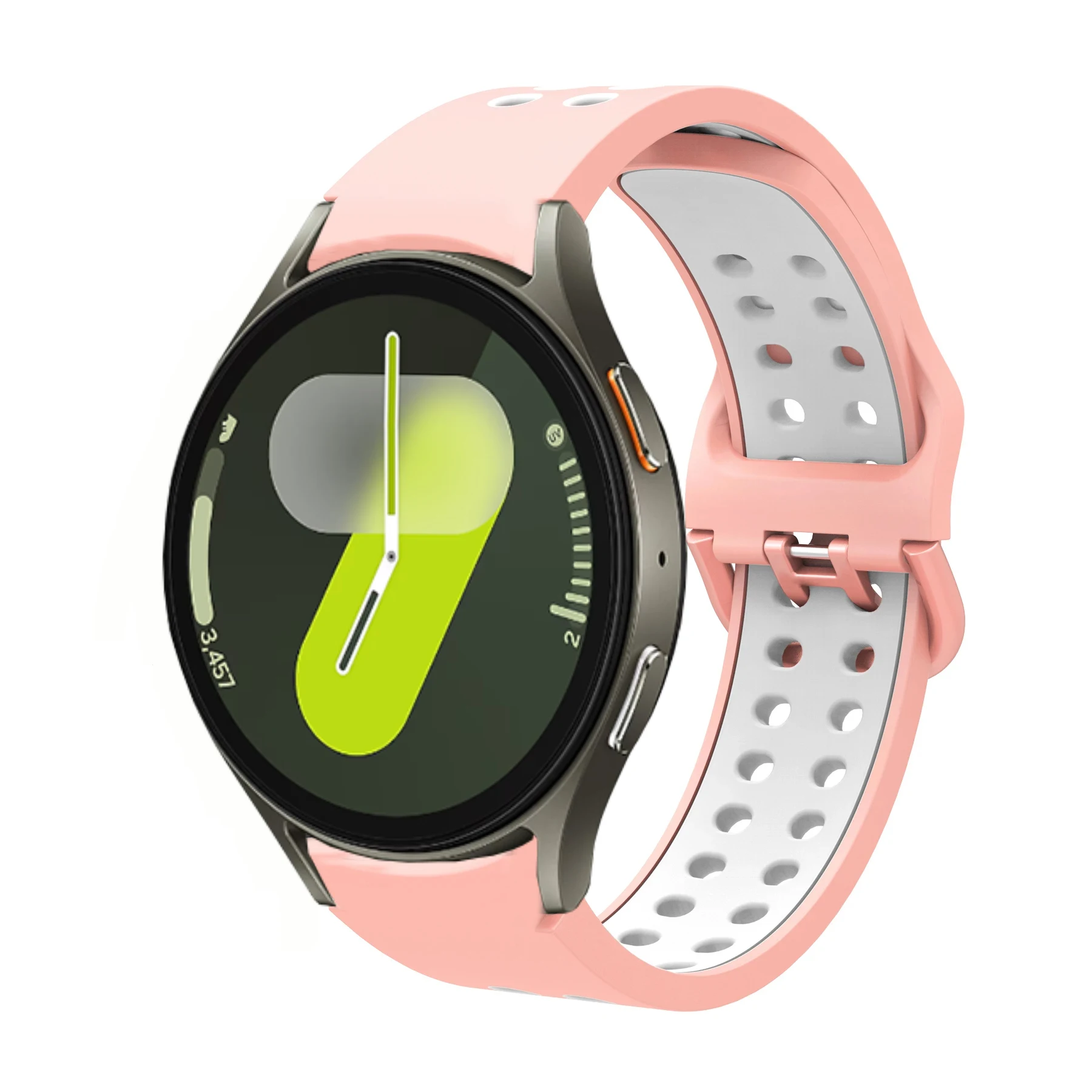 حزام سيليكون بدون فجوة لساعة سامسونج جالاكسي 7 40 ملم 44 ملم 5 برو 4/5/6 حزام معصم قابل للتنفس لساعة 6 الفرقة الكلاسيكية