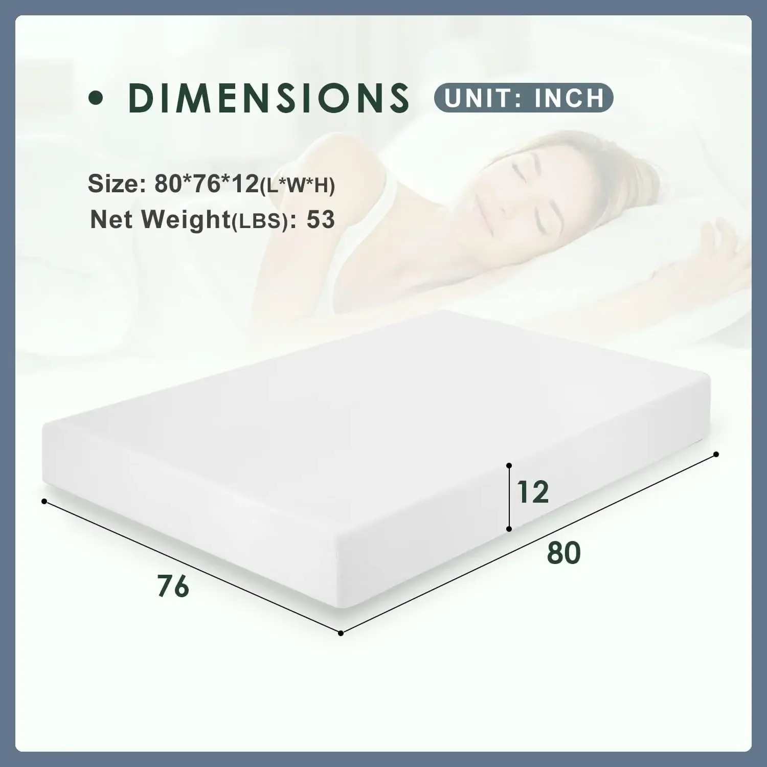 12 Inch Cooling-Gel Memory Foam Mattress Queen, Medium Firm, CertiPUR-US Certified, White