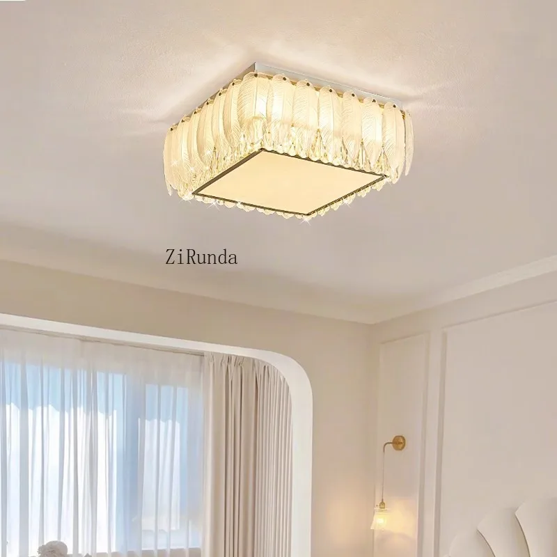 L95cm مستطيل فاخر K9 كريستال المطبخ ضوء السقف الحديثة فيلا المعيشة LED المنزل