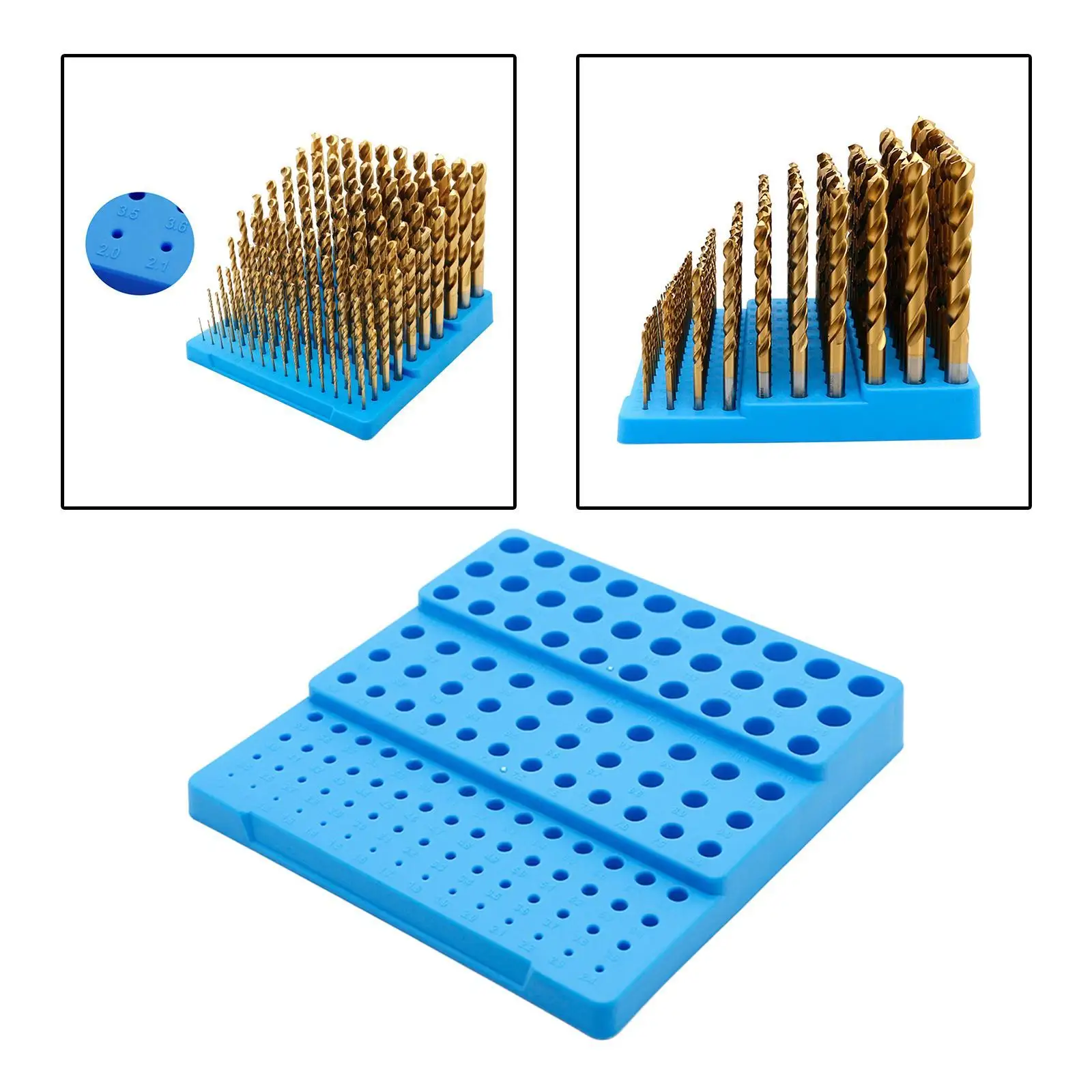 121 Holes Drill Storage Box Blue PP Milling Bits Organizer Case for CNC Milling Cutter Holder Tool Management