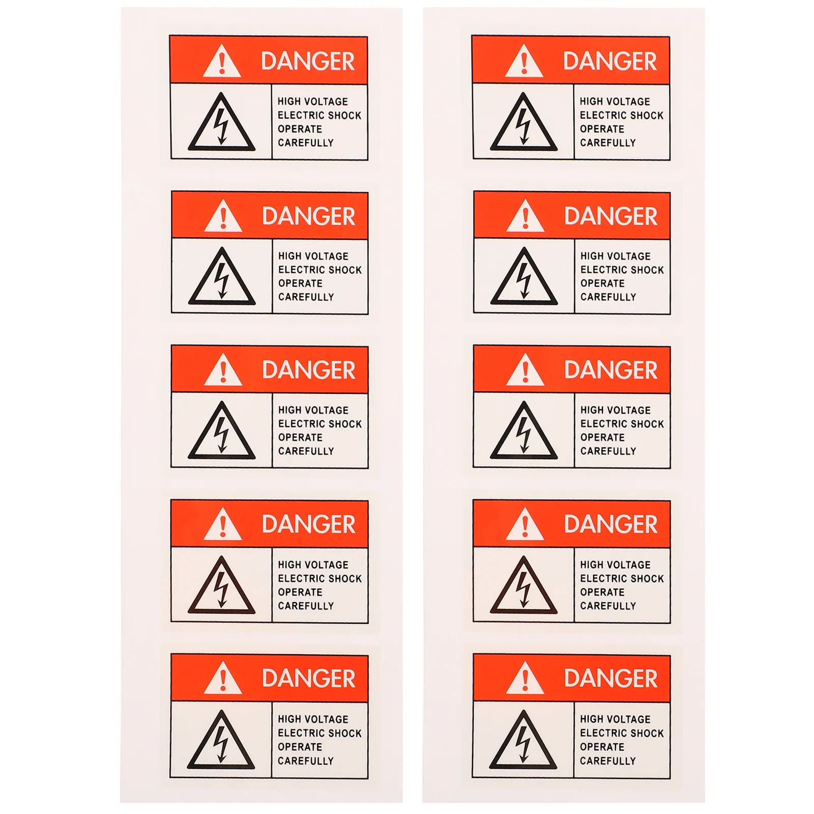 

10 Pcs Safety Signs Labels Stickers Nail Adhesive Warning Red Fragile Breaker Box