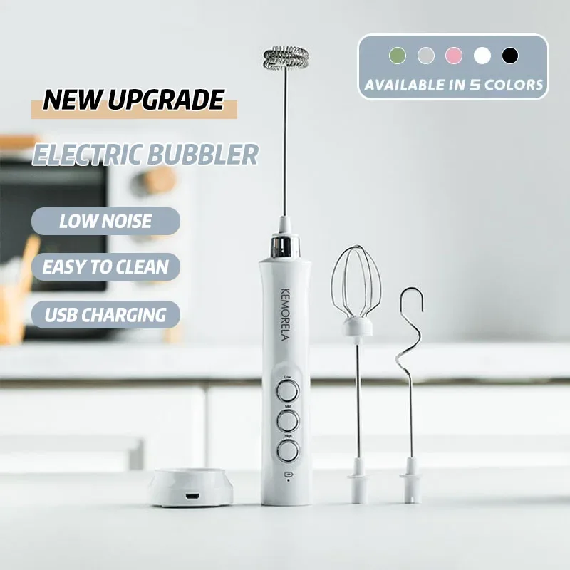 

3 In 1 Portable Rechargeable Electric Milk Frother Foam Maker Handheld Foamer High Speeds Drink Mixer Coffee Frothing Wand