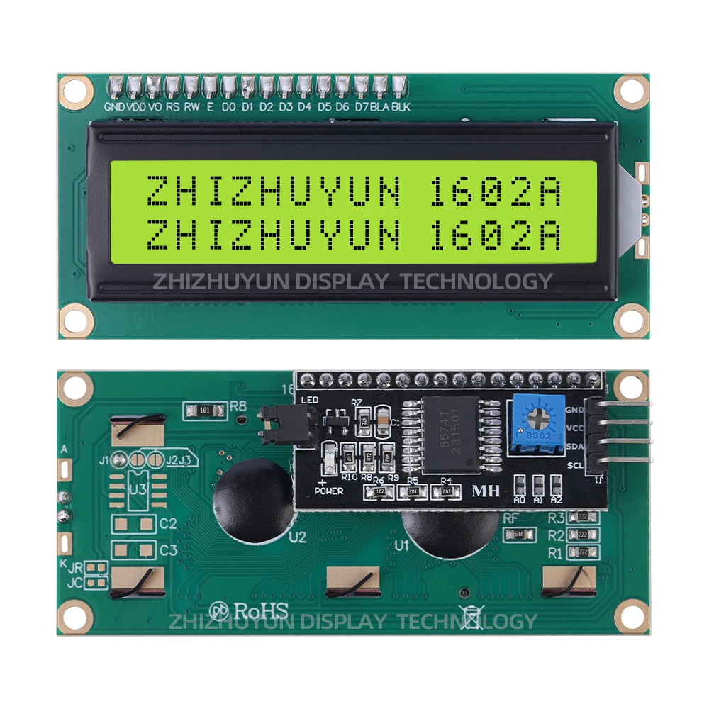 Lcd1602a Iic Adapter Board Engelse Japanse Karakter Bank Geel Groen Membraan Lcm Liquid Crystal Display Scherm Splc780d