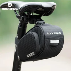 ROCKBROS Rainproof Bag Shockproof Bicycle Saddle Bag For Reflective Large Capacity Seat Post Tail Light Bag MTB Bike Accessories