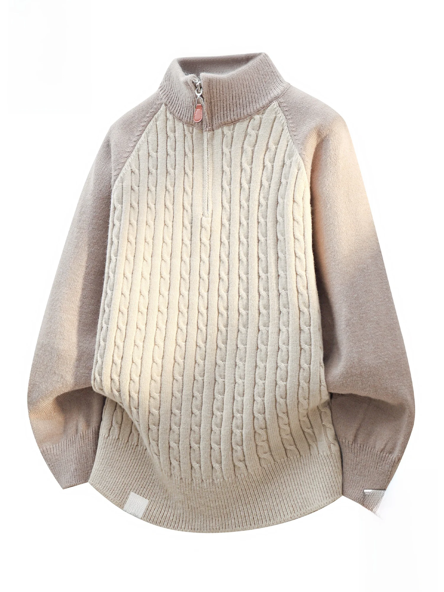 

Мужской теплый вязаный свитер Paul Frank в стиле ретро с молнией, модный городской стиль, зимний, с длинным рукавом, круглым вырезом, в стиле колор-блок