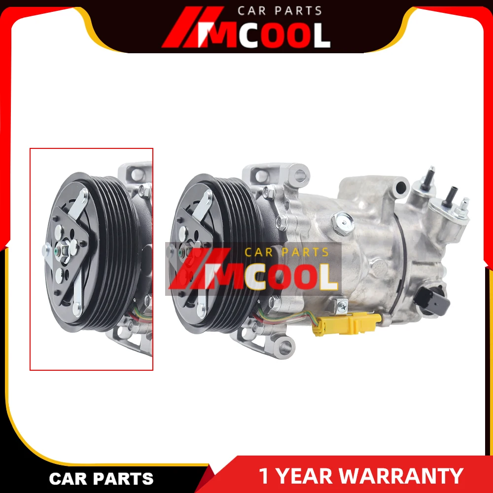 

Auto AC Compressor For Peugeot 207 208 307 308 Partner Citroen C3 SD6C12 96410780 80 9651910980 9651911480