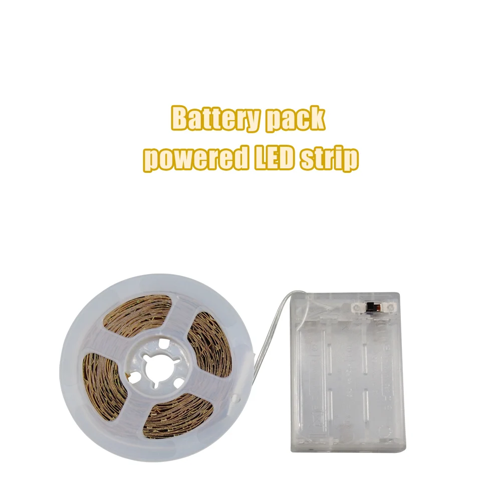 Battery box powered LED light strip (without battery), lightweight and easy to carry, suitable for living room, bedroom.