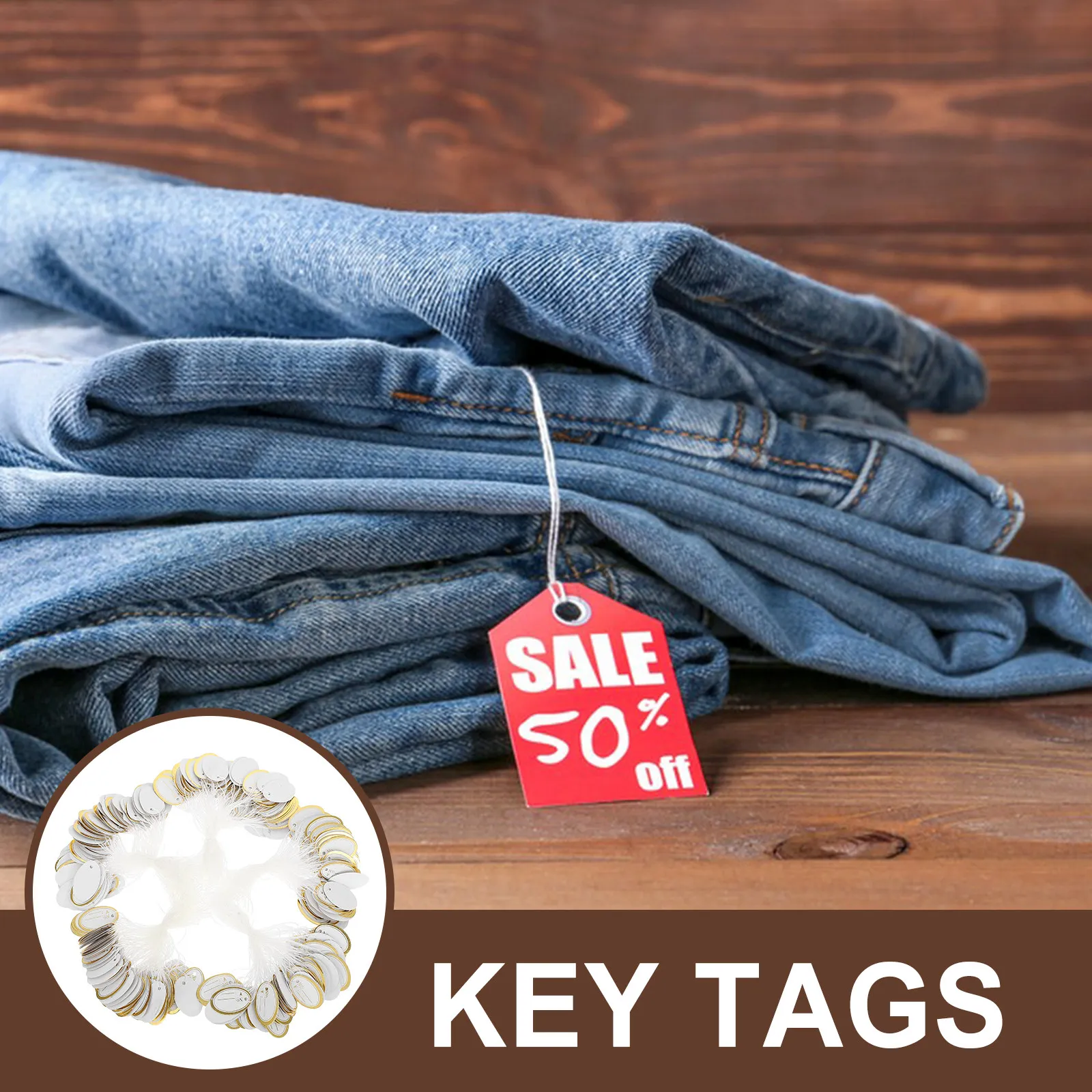 500Pcs Writable Kraft Paper Price Tags Blank Hanging String Tags for Jewelry Watch Necklace Display Price Tag Pendant