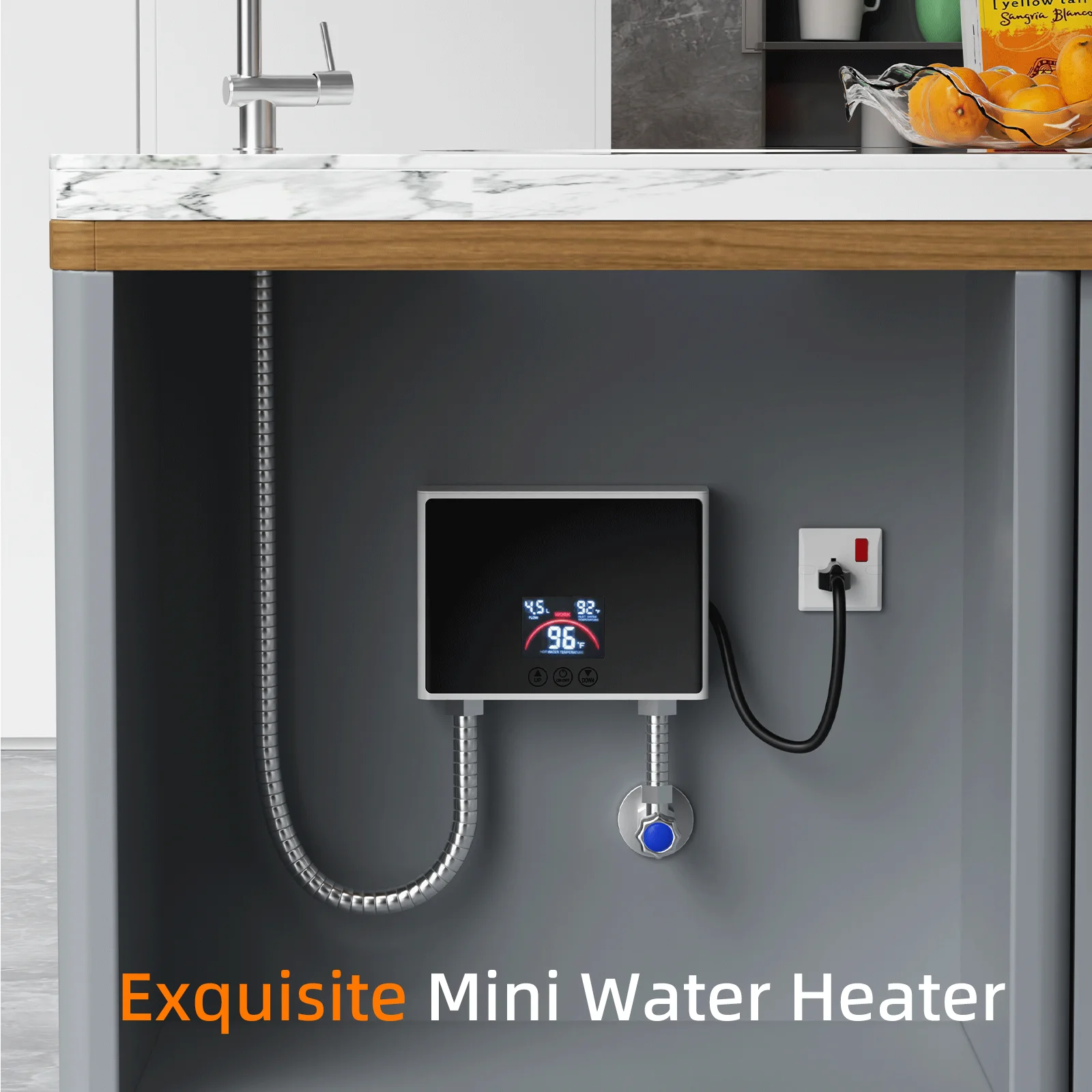 

220V Instant Water Heater 3000W/5500W Wall-Mounted Electric Heaters for Bathroom Hot Water Shower and Home Kitchen Heating