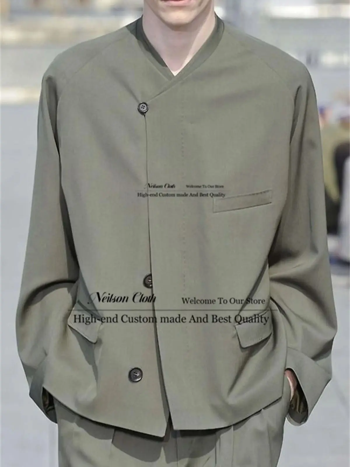 

Casual Grey Male Prom Blazers 2 Pcs Jacket Pants Sets Groom Wedding Tuxedos For Men Loose Customized Terno Masculino