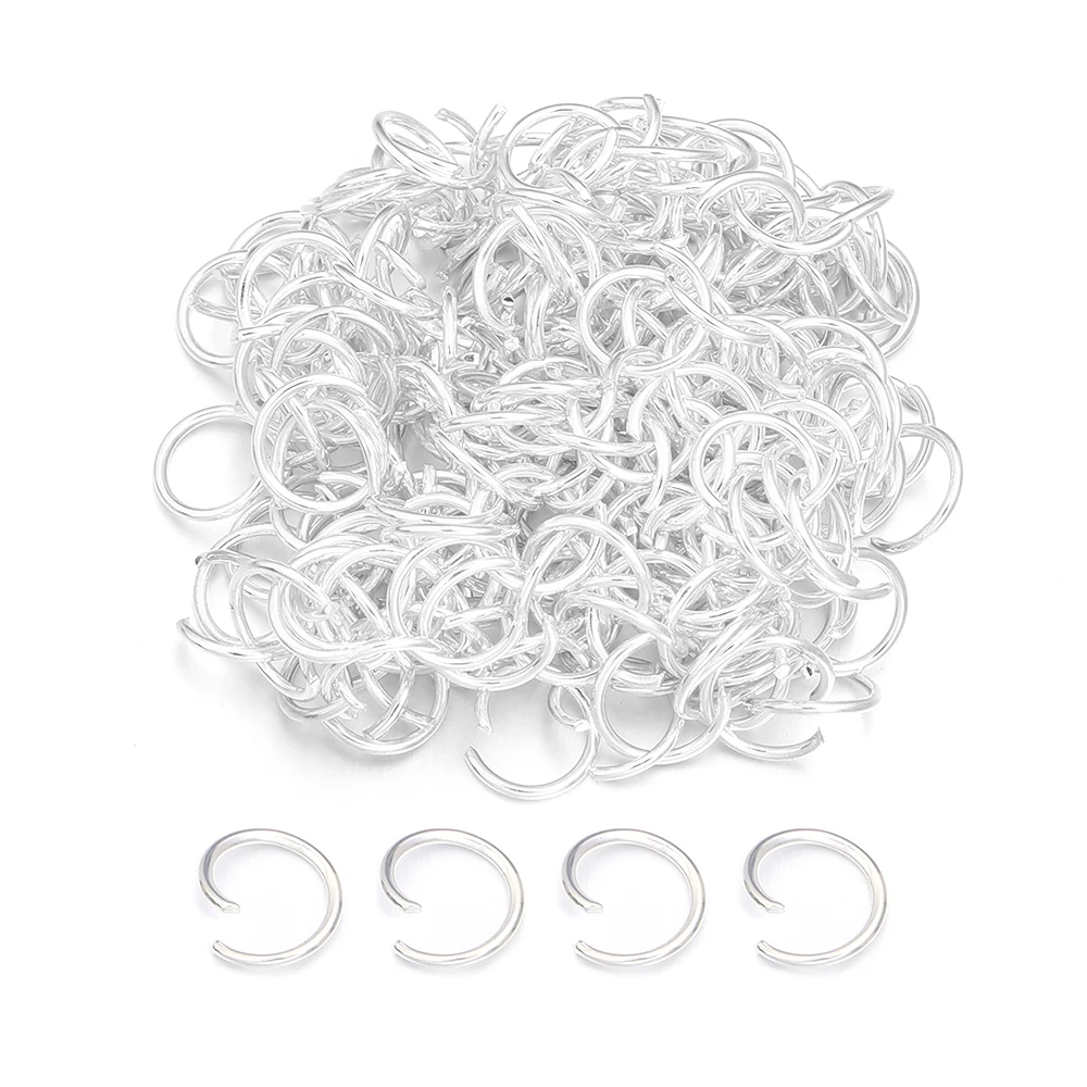 50-200 Stück 4/5/6/7/8/10/12/14mm Metall-Sprengringe, offene Ringe, einzelne Schlaufen, Verbinder für die Schmuckherstellung, DIY Halskette, Armband – Detail 15