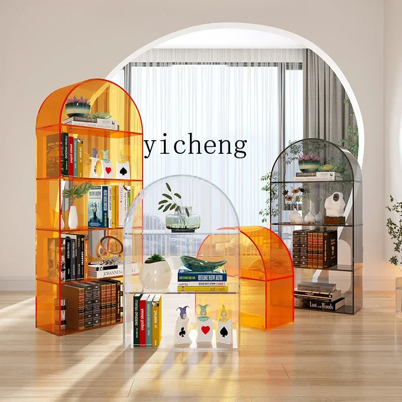 ZC acrylic bookshelf shelf living room floor multi-layer combination lattice shoe rack display rack