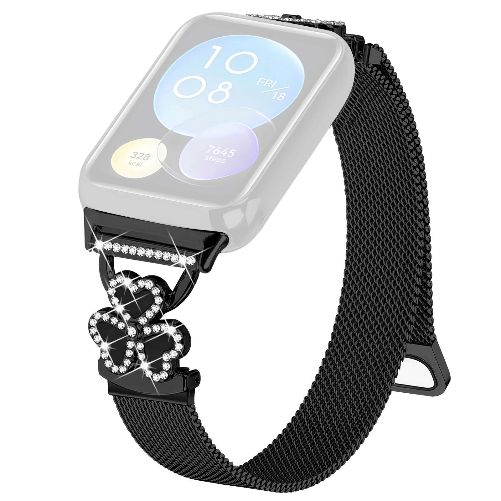 

Миланский ремешок с гальваническим покрытием для Xiaomi Redmi Watch 4/5 Heart Clover, ремешок для часов - черная точка