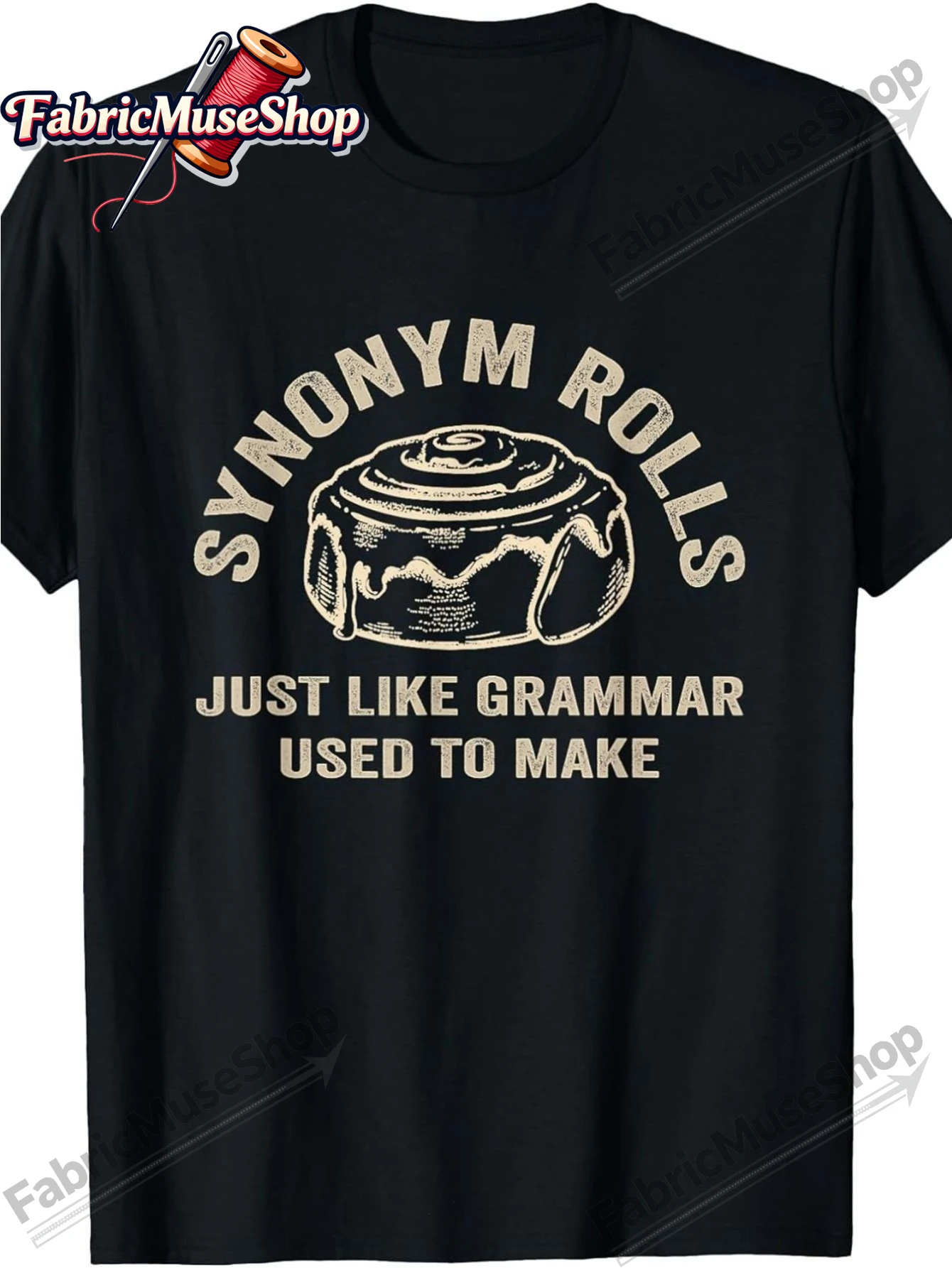 Funny Grammar Pun Synonym Swing for/compatible for Cinnamon Rolls Teacher Humor T-Shirt - Soft Retro Loose Fit Unisex Tee, Gift