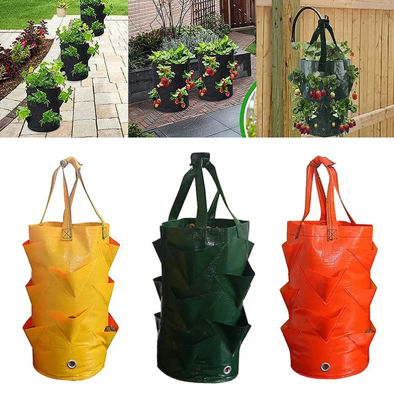 

Подвесной цветочный горшок с клубникой, контейнер для выращивания трав, садовое хранение, легкая сумка для ухода за растениями и демонстрационная сумка