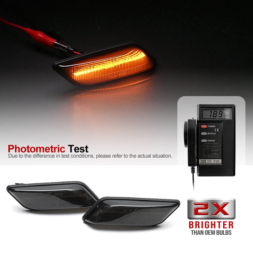 Smoked Sequential Turn Signals For BMW Z3 E36 Coupe/Roadster 1996 1997 1998-2002 LED Dynamic Side Marker Blinkers Repeater Lamps