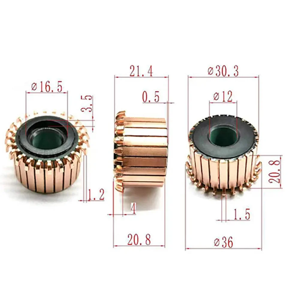 24p Zähne Kupfer haken Typ Elektromotor Kommutator Hochgeschwindigkeits-Gleichstrom motoren Motor Kommutator für Elektro werkzeuge Haushalts geräte