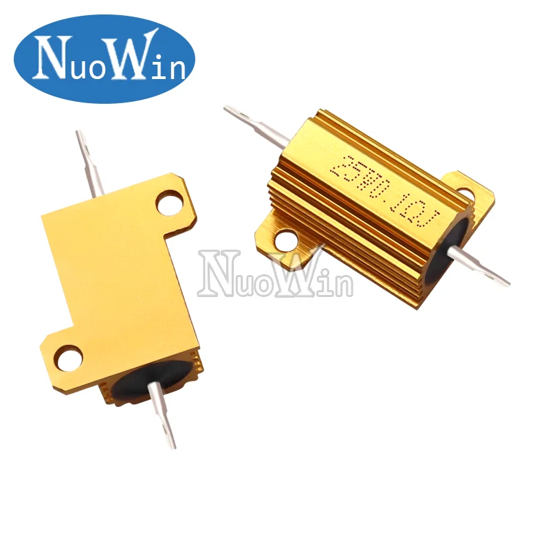10W 25W Aluminum Power Metal Shell Case Wirewound Resistor 0.01 ~ 30K 0.1 1 2 3 4 5 6 8 10 20 25 100 150 1K 10K ohm RX24 image 5