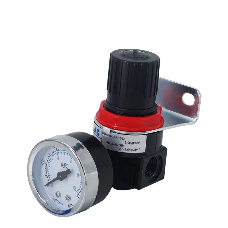 AR2000 G1/4 Mini Air Pressure Regulator Adjustable Pneumatic Reducing Valve With Gauge For Compressor AR1500 BR3000 BR4000 10bar