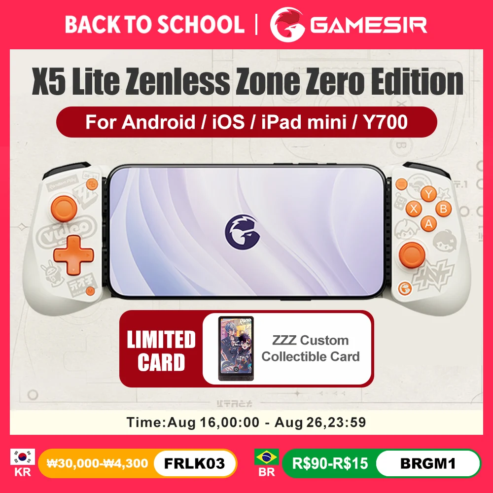 Control de Juego Móvil GameSir X5 Lite Edición Zenless Zone Zero para iPhone, iPad Mini y Android, Gamepads ZZZ con Licencia Oficial
