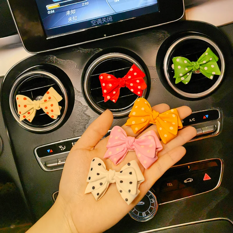 

Ins Net Red Little Fresh Bowknot Car perfume Aromatherapy Car Air Conditioner Air Outlet Car Interior Jewelry Decoration Girl