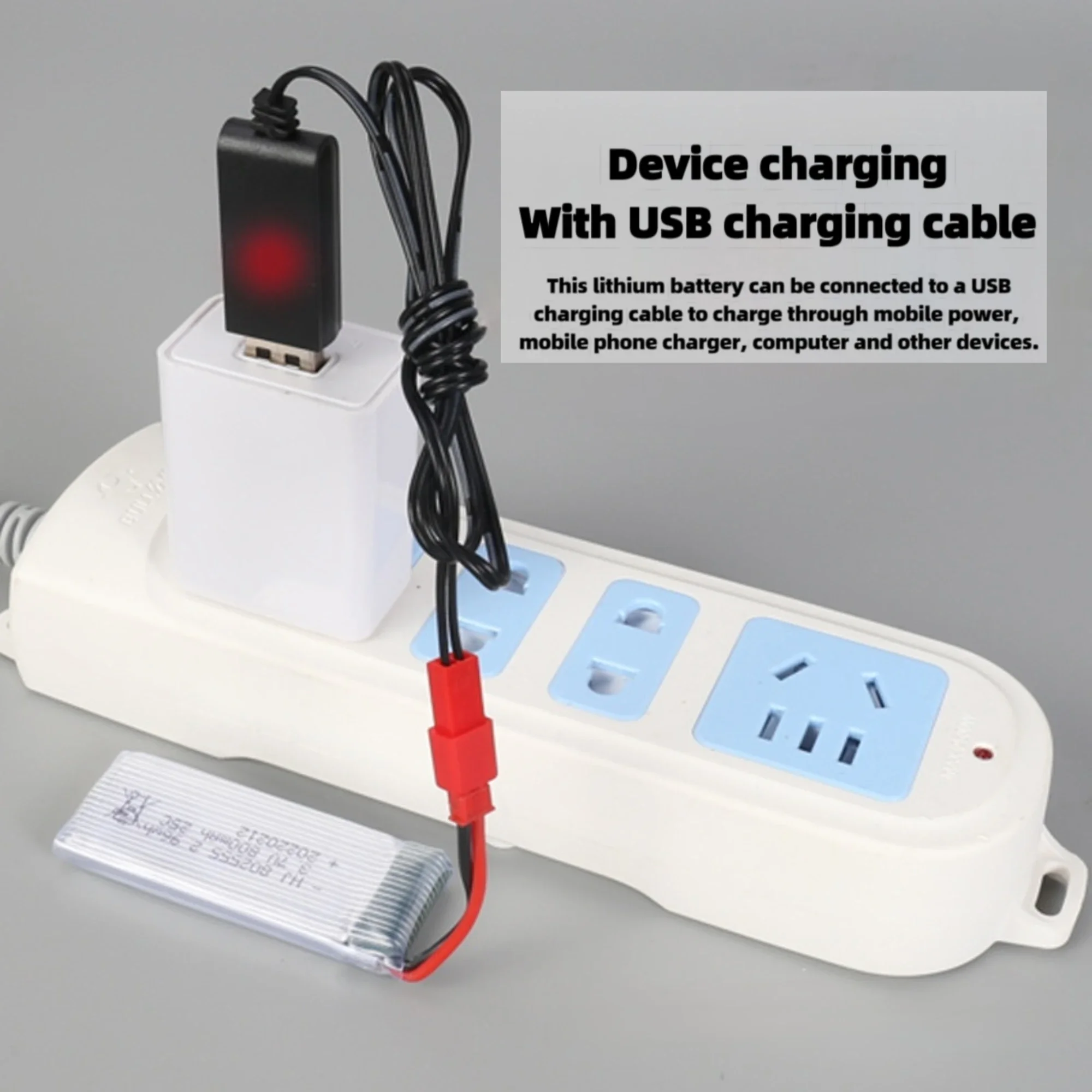 802555 バッテリー 3.7V 800mAh 25C Lipo バッテリー USB 充電器 H12C F181 F187 F163 ドローン用 ‌   ラジコン飛行機 ラジコンヘリコプター スケールモデル