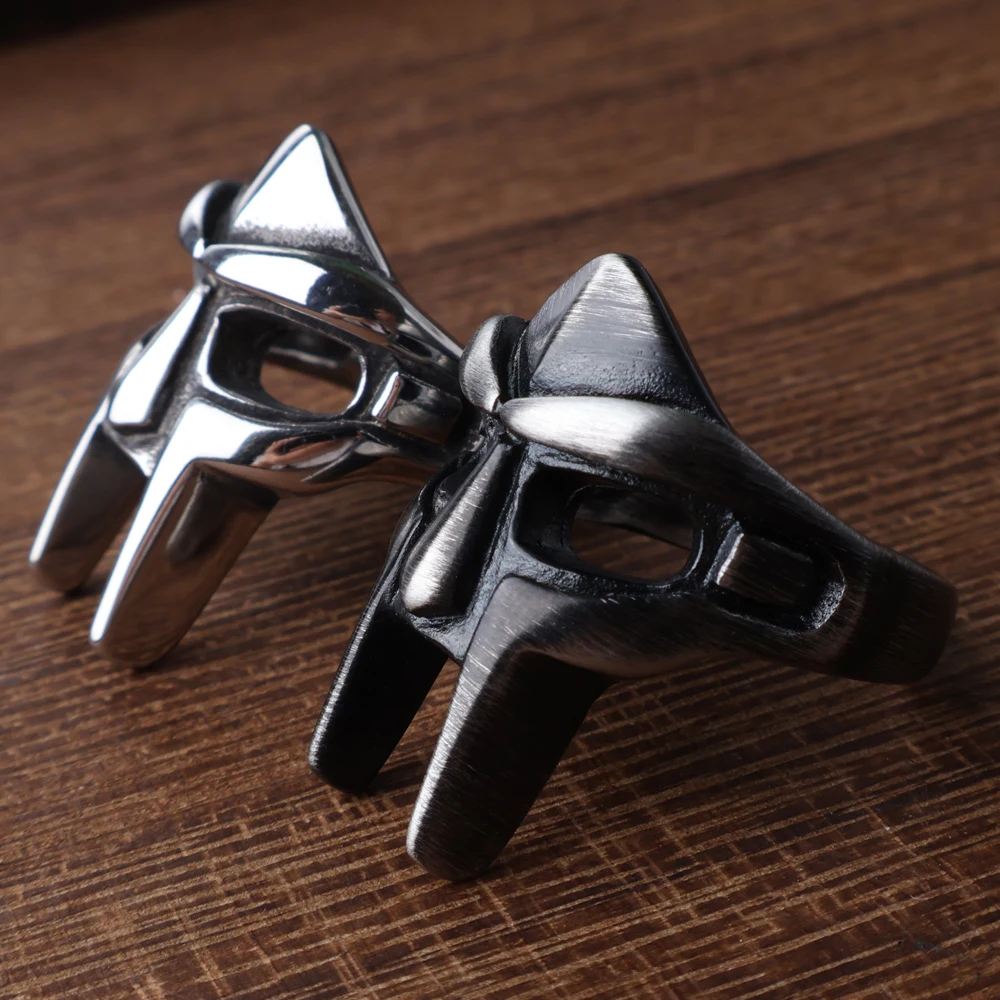 Classic Gothic MF DOOM Mask Rings Stainless Steel Punk Hip Hop Vintage Men's Ring Biker Fashion Gift Jewelry Dropshipping