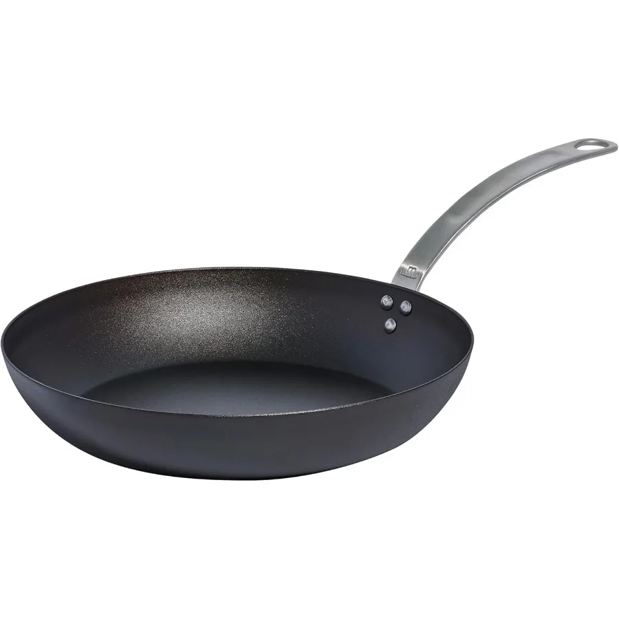 Utensilios de cocina Sartén de acero al carbono azul de 12" condimento como hierro fundido pero mejor Utensilios de cocina profesionales elaborados en Suecia Inducción