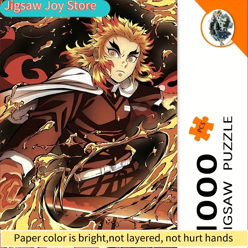 

Набор аниме-пазлов в коробке - сложная головоломка для взрослых, яркие цвета, семейная интерактивная игра, белый прямоугольный контейнер.