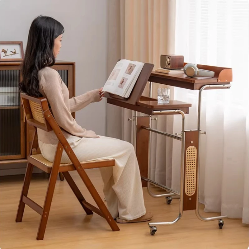 Multifunctional Solid Wood Adjustable Computer Desk Home Student Study Table Office Bedside Workstation