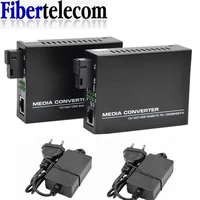 Convertidor de medios ópticos de fibra Gigabit, 10/100/1000Mbps, modo único, 20Km, puerto SC, fuente de alimentación externa