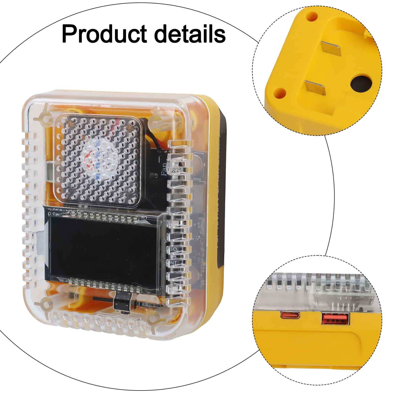 Efficient Cooling System Adapter Charger Protection Multi-Device Charger Yellow Digital Display Charger Overcurrent Protection