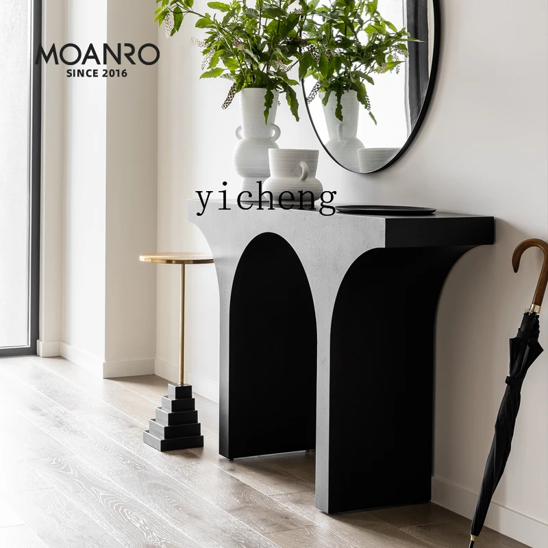 

TQH simple modern solid wood entrance e table entrance cabinet against the wall entrance light luxury