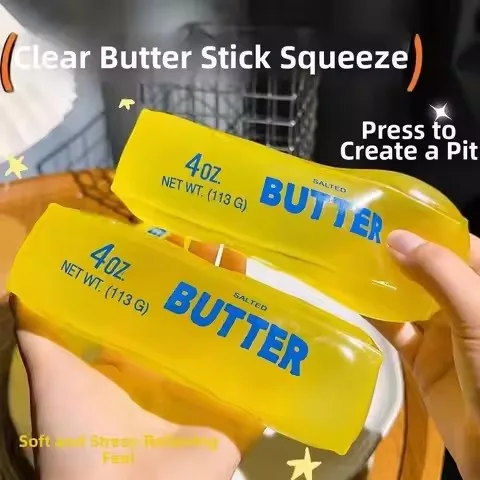 Squishy Simulated Butter Squeeze Toy Soft Stress Relief Slow Rising Sensory Fidget Alleviate Anxiety ADHD Autism Gift for Adults