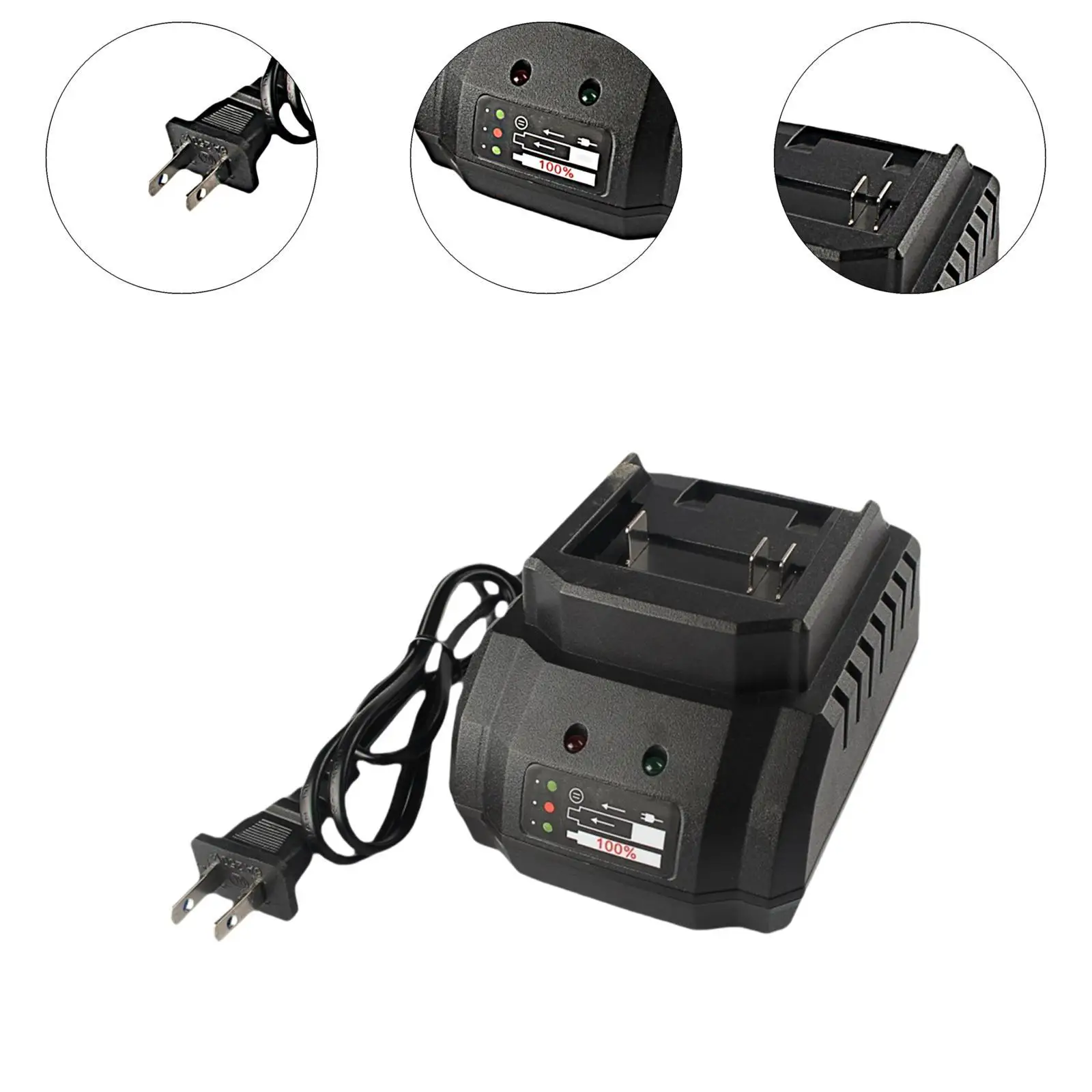 21V Battery Charger Power Tool Accessory Portable Safe Fast Charging Station Electric Power Tools Charger , US Plug