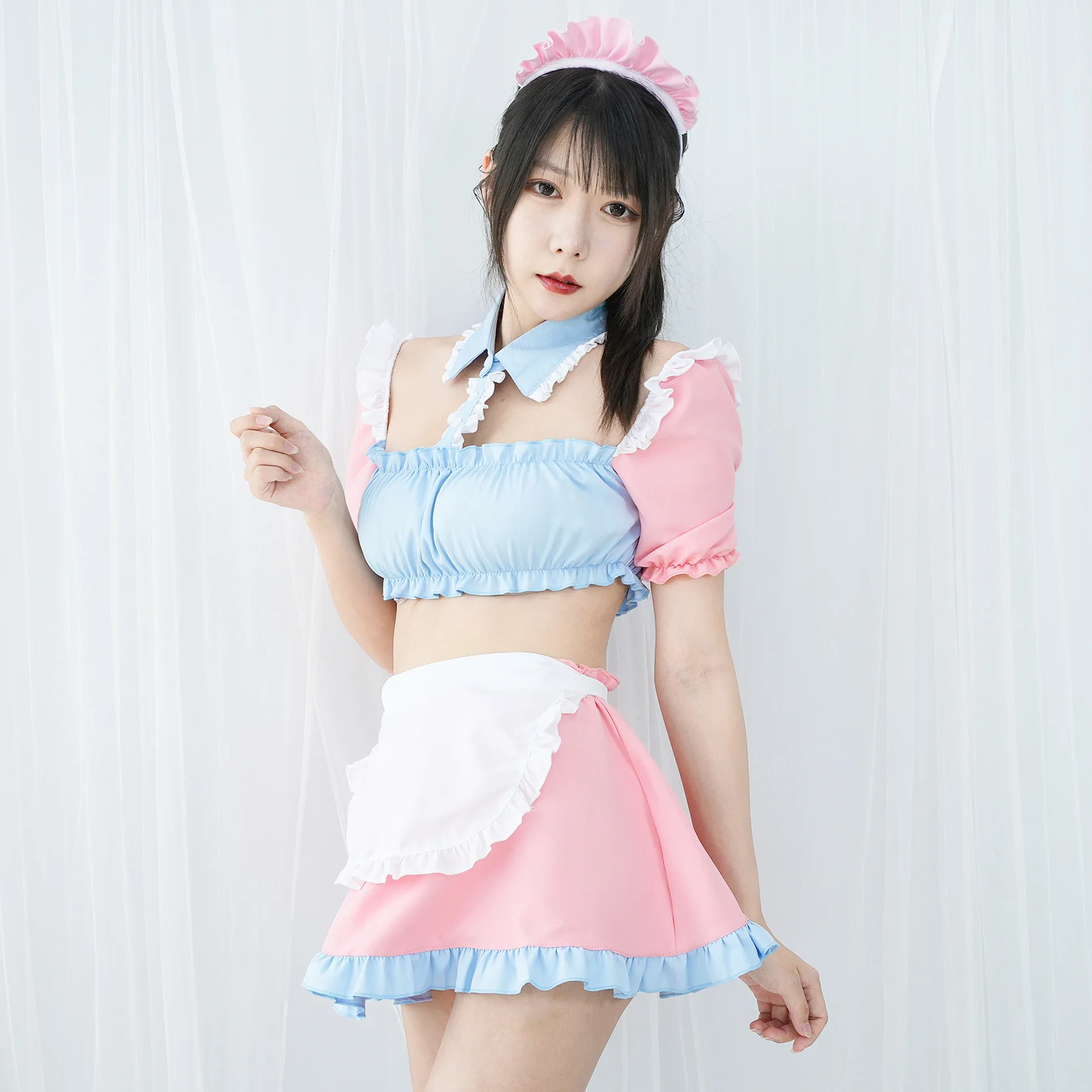 Disfraces de Cosplay de sirvienta linda de Anime para mujer, falda, ropa interior de sirvienta, traje de delantal, vestido erótico Sexy, disfraz de cafetería Kawaii, ropa de Halloween