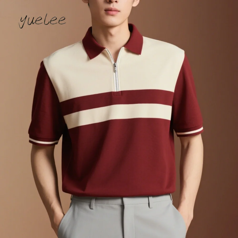 

Simple Men's Polo Shirt Summer Fashion Striped Print Men's Polo Short Sleeved Breathable Versatile Men Top Trendy Men's Clothing