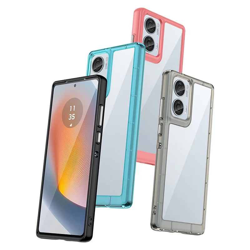 Coque arrière antichoc en silicone pour Motorola Edge 50 ktCase, pare-chocs en TPU transparent, coque de téléphone rigide pour Moto Edge 50 kt5 G