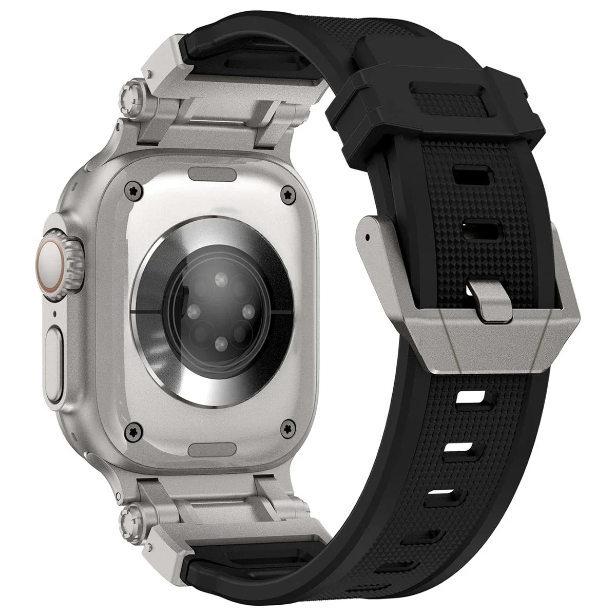 Silicone Metal Strap For Apple Watch Ultra 3 49mm 46 45 44 42mm Soft Rubber Strap For Iwatch Series 11 10 987654 se Men Bracelet