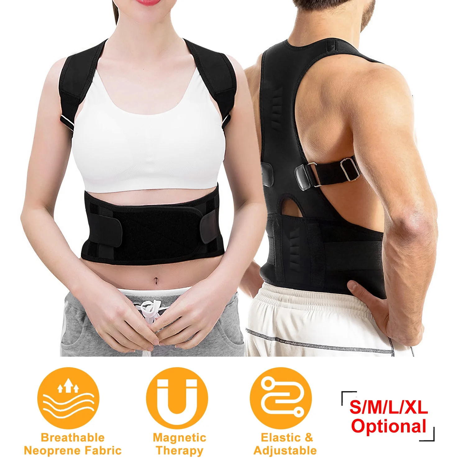 Back Compression Support Shapewear – Full Back Posture Corrector for Women Men – Orthopedic Thoracic Lumbar Support Brace – Comfortable for Exercise Work Office Daily Wear – Body Shaping Posture Trainer Perfect Unisex Gift