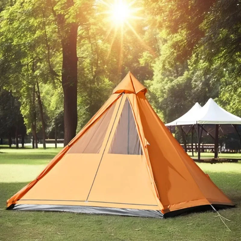 Outdoor camping tent waterproof large family tent camping backpacking adult large pyramid tent
